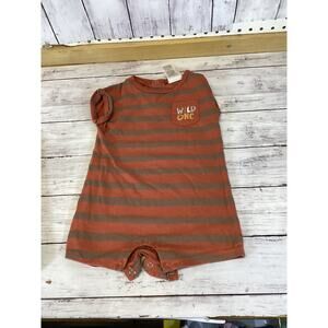 Max & Marcus Baby Orange Stripe Short Sleeve One-Piece Romper 18M